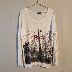 Tricotto Women’s Paris Long Sleeve lightweight sweater rhinestones size large